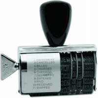 U.S. Stamp & Sign - Identity Group T2754 Rubber 11-Message Dial-A-Phrase Stamp, Dater, Conventional, 2 x 3/8